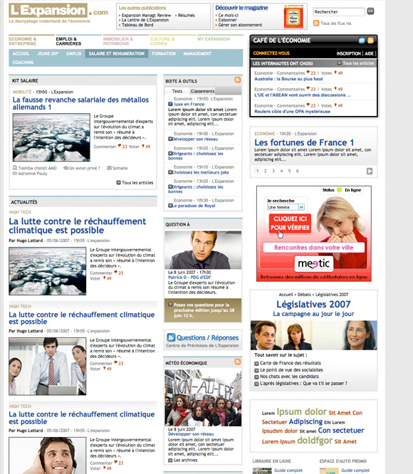 Page d’accueil de l’Expansion.com