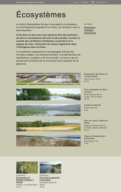Page présentant une sélection de projets sur le thème Ecosystèmes